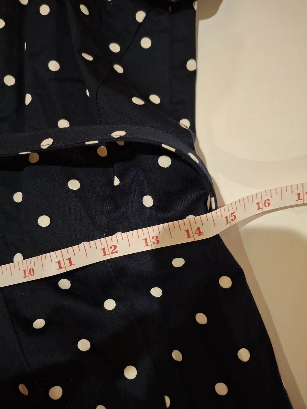Eva Mendes for New York & Company Navy Polka Dot Belted Dress